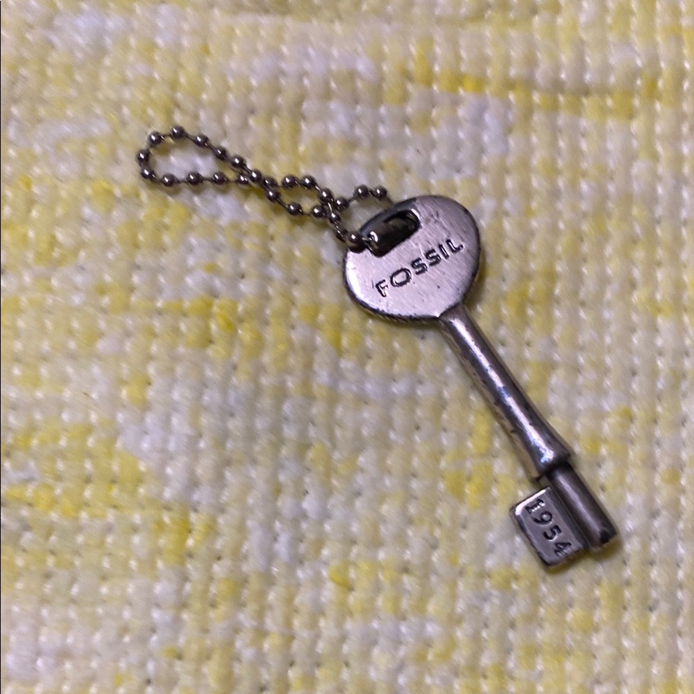 Fossil Silver Keychain